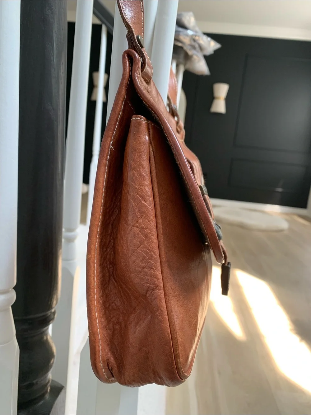 Bloomingdale's Vintage Leather Crossbody with Leopard Haircalf Accent